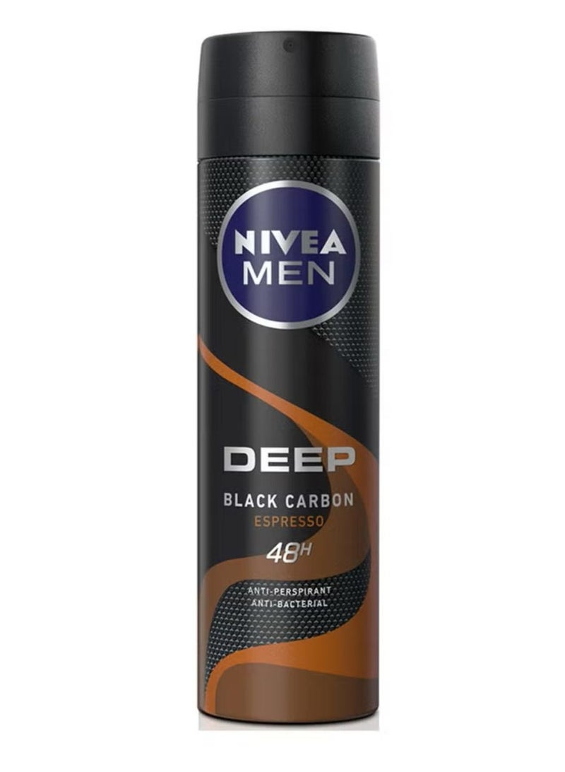 NIVEA Men Antiperspirant Spray Espresso Deep Black Carbon 150ml - Image 1